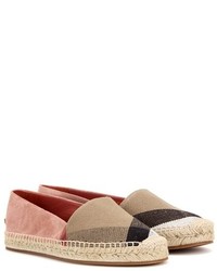 Burberry Hodgeson Suede And Check Espadrilles