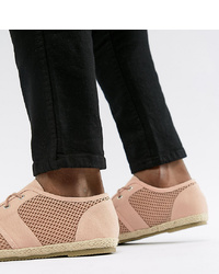 Brave Soul Wide Fit Lace Up Espadrilles In Pink