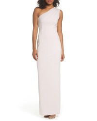 Katie May Angelina One Shoulder Crepe Column Gown