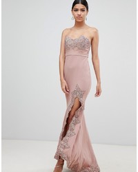 Love Triangle Bandeau Maxi Dress With Thigh Split