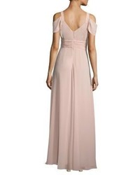 Laundry by Shelli Segal Cold Shoulder Shirred Gown