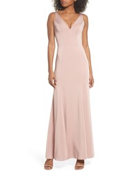 Jenny Yoo Jade Luxe Crepe V Neck Gown