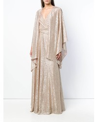 Talbot Runhof Metallic Wrap Dress