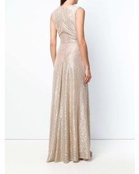 Talbot Runhof Metallic Wrap Dress