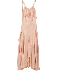 Chloé Ruffled Silk Jacquard Maxi Dress