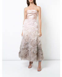 Marchesa Notte Strapless Ombr Gown