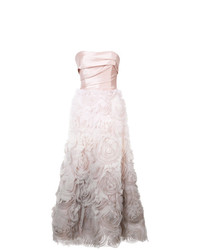 Marchesa Notte Strapless Ombr Gown
