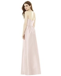 Alfred Sung Strapless Sateen A Line Gown