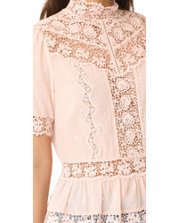 Rebecca Taylor Short Sleeve Eyelet Top