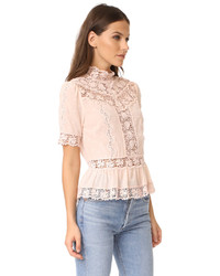 Rebecca Taylor Short Sleeve Eyelet Top