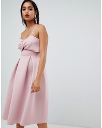 ASOS DESIGN Crop Top Midi Prom Dress With Twist Detail