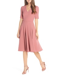Gal Meets Glam Collection Edith City Crepe Fit Flare Midi Dress