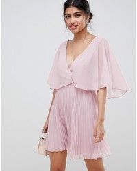 ASOS DESIGN Mini Dress With Pleat Skirt And Flutter Sleeve