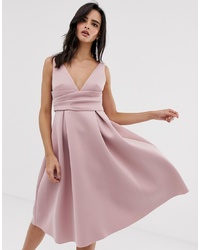 ASOS DESIGN Prom Midi Dress With Wrap Waist Detail