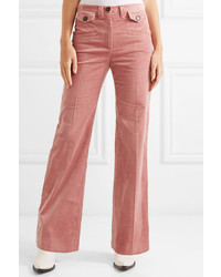 ALEXACHUNG Cotton Blend Corduroy Bootcut Pants