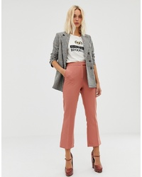 Miss Selfridge Cropped Trousers With Kick Flare In Pink
