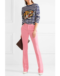 Gucci Stretch Wool Bootcut Pants Pastel Pink