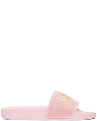 Dolce & Gabbana Dolce And Gabbana Pink Luxury Hotel Velvet Slide Sandals