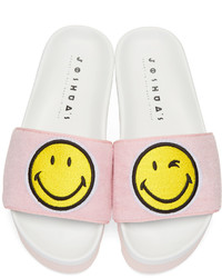 Joshua Sanders Pink Smile Slide Sandals