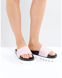 Sixty Seven Sixtyseven Pink Flatform Slide Flat Sandals