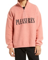Pink Fleece Zip Neck Sweater