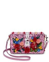 Dolce & Gabbana Floral Embellished Sequined Shoulder Bag