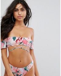Missguided Bloom Print Bikini Top