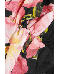 Dolce & Gabbana Floral Print Bandeau Bikini Antique Rose