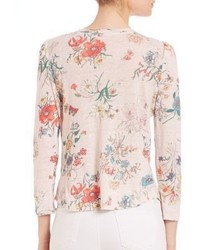 Rebecca Taylor Meadow Jersey Floral Print Top