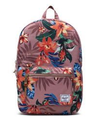 Pink Floral Canvas Backpack