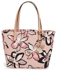 Pink Floral Canvas Tote Bag