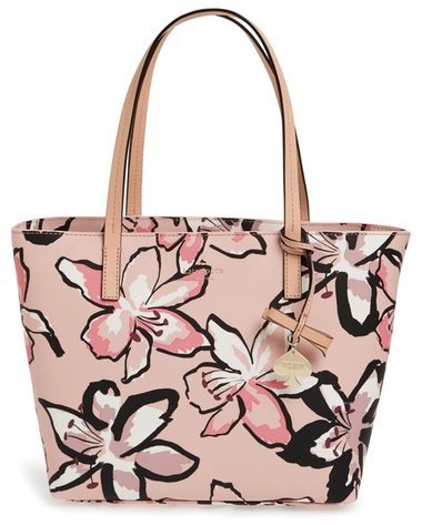 Women Pink Floral Small Tote Bag