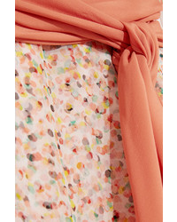 Jonathan Saunders Della Printed Silk Chiffon Maxi Dress Pastel Pink