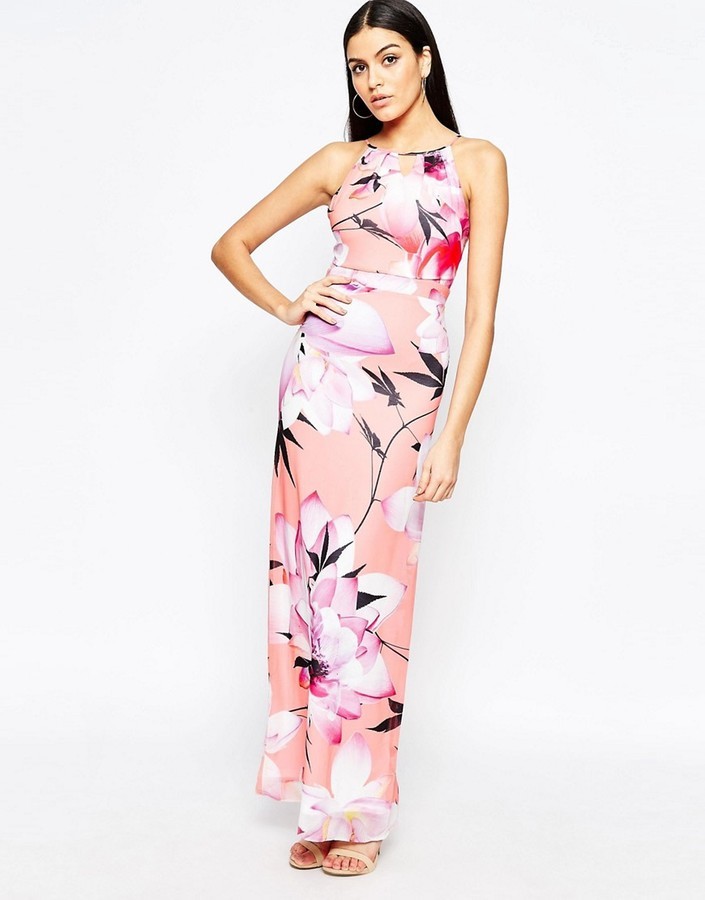 Lipsy Floral Chiffon Maxi Dress, $103 | Asos | Lookastic