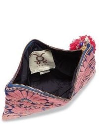 Figue Samoa Floral Embroidered Canvas Pouch