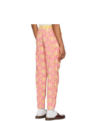 Gucci Pink And Yellow Printed Trousers