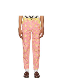 Gucci Pink And Yellow Printed Trousers