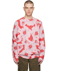 Pink Floral Crew-neck Sweater