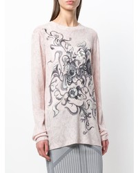 Prada Cashmere Floral Intarsia Knit Sweater