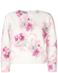 Pink Floral Cropped Sweater