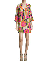 Trina Turk 34 Bell Sleeve Floral Print Dress