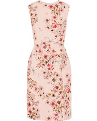 Giambattista Valli Floral Print Silk Crepe Dress Pink
