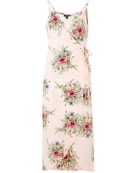 Topshop Strappy Floral Wrap Dress
