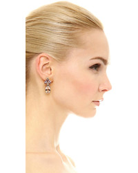 Oscar de la Renta Floral Navette Small Drop Earrings