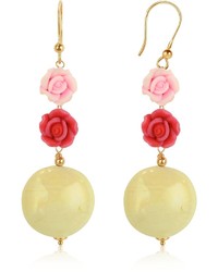 Murano House Of Rose Glass Drop Earrings