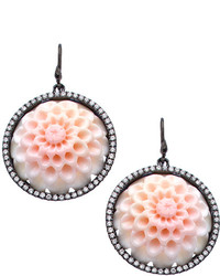 Madison Precious Jewels Silver Sapphire And Coral Drop Earrings