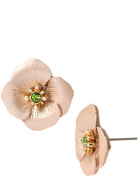 Betsey Johnson Queen Bee Floral Stud Earrings