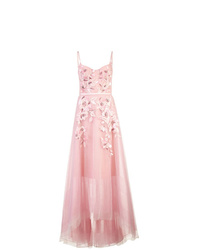 Marchesa Notte Empire Line Embroidered Dress
