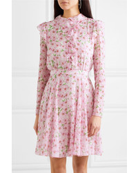 Giambattista Valli Ruffled Floral Print Silk Tte Mini Dress