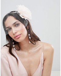 ASOS DESIGN Statet Floral And Intricate Veil Headband
